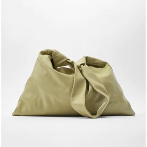 Zara Leather Green Shoulder Bag